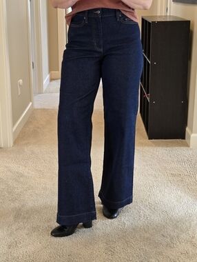 Lands' End Women's Recover High Rise Wide Leg Denim Trousers